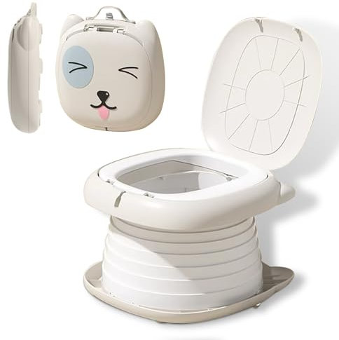 Toilettensitz Kinder, Klapptoilette Für Kinder, Tragbares Reise-Klapptöpfchen,AutoreiseCampin oder Familiengebrauch,mit Einweg-Ersatztaschen