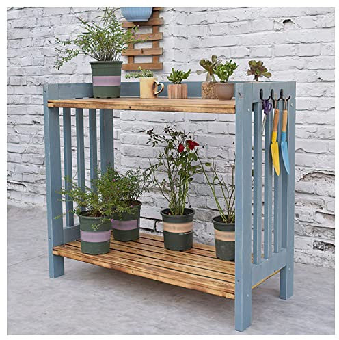 asdchZen Panca per Invasatura Tavolo per Invasatura Banco da Lavoro per Giardino All'Aperto Stazione per Piantare Tavolo da Giardino per Piantare, Balcone da Giardino (Blu)