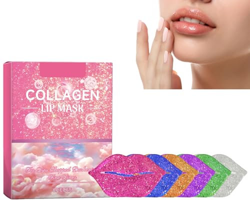 Maschera per Labbra al Collagene,Cuscinetti per Labbra Idratanti,Patch per Gel Cura delle Labbra,Maschera per dormire sulle labbra,Collagene Maschera per Labbra,Maschera Esfoliante per la Cura Labbra