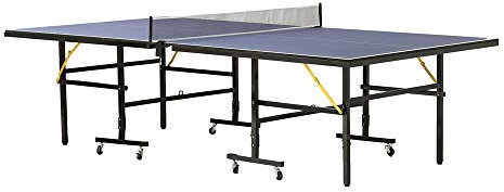 Sport1 Mini Tischtennisplatte klappbar und platzsparend zusammenklappbar - Tischtennisplatte aus Stahl mit Griff, Schläger, Bälle, Netz und Spannen - Für den regelmäßigen Gebrauch oder Training