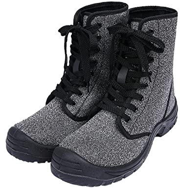 STRAFBRG Guanti antitaglio, Scarpe da lavoro di sicurezza Stivali da uomo Stivali tattici dell'esercito di qualità anti-collisione impermeabili all'aperto Traspirante, resistente all'olio(39)
