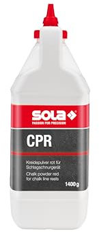 Sola CPR Chalk Red – Capacity 1400 g – Chalk Line Powder Red, Replacement Chalk for Chalk Line – Best Adhesion Properties – Resistant to Rain and Wind – Hard to Remove