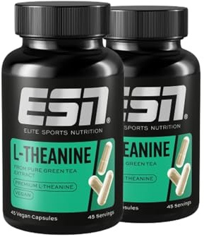 ESN L-Theanine, 2er Bundle, 2 x 45 Kapseln, 100 mg L-Theanine pro Portion, vegan, made in Germany
