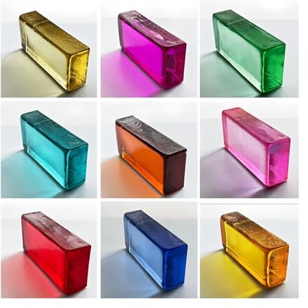 ZNQNDSR Bloques De Vidrio Transparente Rectangulares con Lados De Ladrillos De Cristal para Proteger La Privacidad De Los Vidrios, Baldosas para Particiones De Oficinas Y Casas.