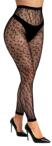 Buitifo Women Sexy Tights Fishnet Opening Leggings Stripe Pantihose Lingerie Pants (BlacKBW,One Size)
