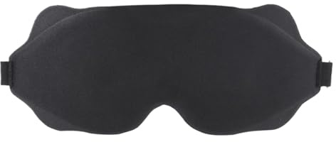 3D sovmask | Nattmask för sovande slunga | Anti-, andningsaktiv och mjuk för resor, flygplan, kontor, meditation – svart (en storlek)