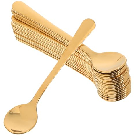TOYZFRIENDY 20 Cucharas de Espresso de Acero Inoxidable 304 Mini Cucharas de Degustación Doradas de 7,5 Cm para Especias Cáfé Té y Condimentos Utensilios Cocina Precisos para Postres