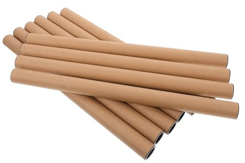 DOITOOL Lot de 10 Tubes à Affiches en Papier Kraft 1,5 Pouces X 12 Pouces Tubes D’expédition en Carton Rigide pour Transport et Stockage D’œuvres D’art, Posters, Documents et Bricolage