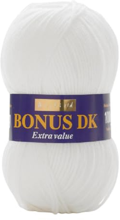 Hayfield - Laine pour Tricot Double Bonus DK - 100 g, Fil, Blanc, 19 x 9 x 9 cm