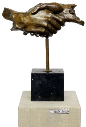Modern bronsfigur – vänskap – Hommage an Salvador Dali – signerad – köp modern konst – köp skulpturer