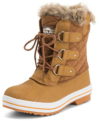 Polar Mujer Acolchado Corto Pato Forrada De Piel Cordones Nieve Invierno Bota - TAS UK9/EU42 - AYC0019