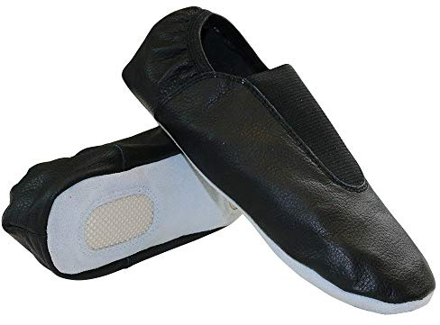 Danzcue Child Black Leather Gymnastic Shoes 13 M US