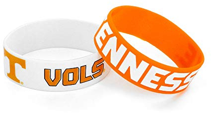 Aminco Silicone Rubber Set, 2-Pack Sports-fan-bracelets, Team Colors, Tennessee Volunteers US
