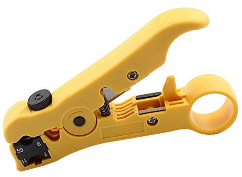 WESTONETEK Universal Cable Stripper Cutter for Flat or Round UTP Cat5 Cat6 Wire Coax Coaxial Stripping Tool