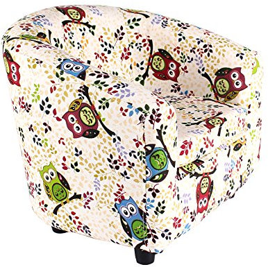 Emall Life Kindersessel mit Zeichentrick-Muster, Holzrahmen, Große Eule