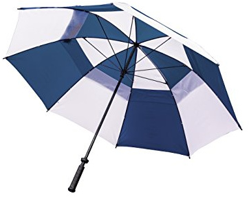 Longridge ombrello da golf antivento Deluxe - blu navy/bianco