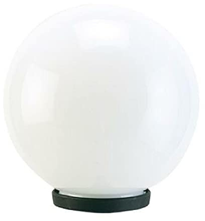 Farol para poste 'Globo' Estructura en termoplástico. Adecuado para lámparas incandescentes y de bajo consumo. Casquillo de casquillo E27, IP44. Conexión de columna de 60 mm de diámetro. Solo cuerpo