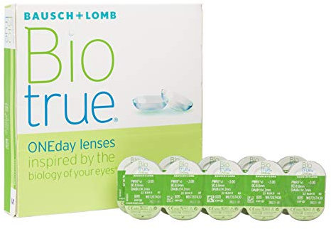 Bausch und Lomb Biotrue ONEday Tageslinsen, sphärische Kontaktlinsen, weich, 90 Stück BC 8.6 mm / DIA 14.2 / 3.5 Dioptrien