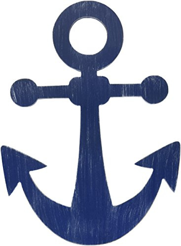 Little Love by NoJo Separates Collection - 16” Weathered Navy Blue Anchor Shaped Wall Art - Nursery, Bedroom or Playroom Décor (6603973)
