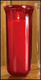 Sanctuary Globe - Ruby Pot Fired Glass 10 H - Christian Brands Church Supply