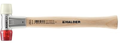 BASEPLEX-Schonhammer, Nylon/Celluloseacetat mit Zinkdruckguss-Gehäuse und Holzstiel | D=25 mm | 3968.025