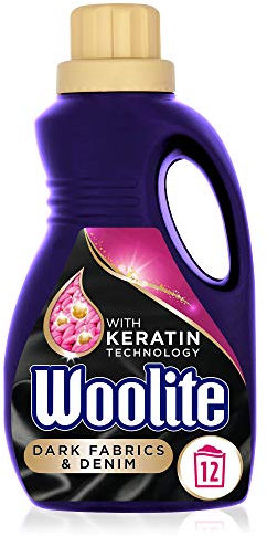 Woolite Lessive liquide - 750 ml - Pour tissus foncés et denim - Lavage à la main et en machine - Ravive les couleurs et empêche le ternissement - 12 lavages