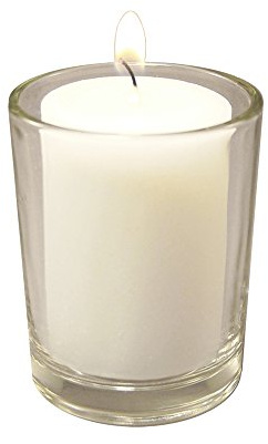 LumaBase Votive Candles in Clear Glass Holders - Set of 12