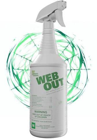 Nisus Web Out Cobweb Eliminator and Repels Spiders, Ants, Mosquitoes, Cockroaches, Aids in Web Control, Ready-to-Use Biodegradable Spray, 1 Quart