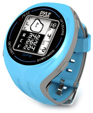 PYLE PSGF605BL Pyle GPS Smart Golf Watch with Course Recognition Green Locator Distance Calculator & Scoring System