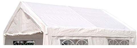 DEGAMO Ersatzdach Dachplane für Zelt 4x10 Meter, PE Weiss 180g/m², incl. Spanngummis …