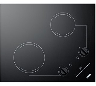 Summit 21 2 Burner Electric Cooktop. 115 Volt Radiant Cooktop, ADA Compliant, Black - CR2B121