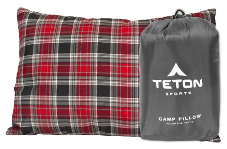 TETON Sports Camp Pillow; Great for Travel, Camping and Backpacking; Washable, Grey