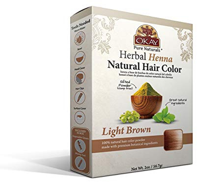 OKAY Pure Naturals Herbal Henna Color Light Brown, 56.7 Grams, 0.06 kg