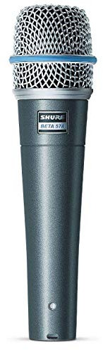 Shure BETA 57A -Instrumentmikrofon - Supercardioid Dynamic Mic für Gesangs- und Instrumentalanwendungen mit hohem Ausgangsnotym -Element, haltbarem Stahlgitter und Stoßhalterung