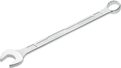 HAZET: Ring-Maulschlüssel 600N-32 verchromt I Ringschlüsselkopf 15 Grad abgewinkelt - Abtrieb: Außen Doppel-Sechskant, Schlüsselweite: 32 mm, Schaft mit extra stabilem HAZET Doppel-T-Profil
