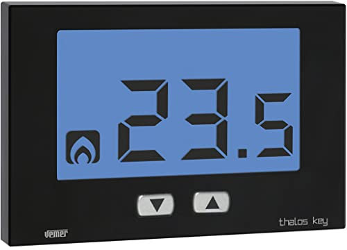 VEMER VE721700 THALOS KEY - Termostato da Parete con Display LCD, Alimentazione 230V, Nero
