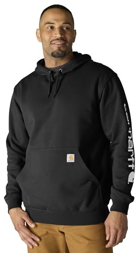 Carhartt Midweight Sleeve Logo Hooded Sweatshirt Capuche, Noir, 4XL Taille Tall Homme