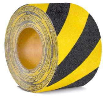 m2-Antirutschbelag Verformbar schwarz/gelb Rolle 100mm x 18,3m