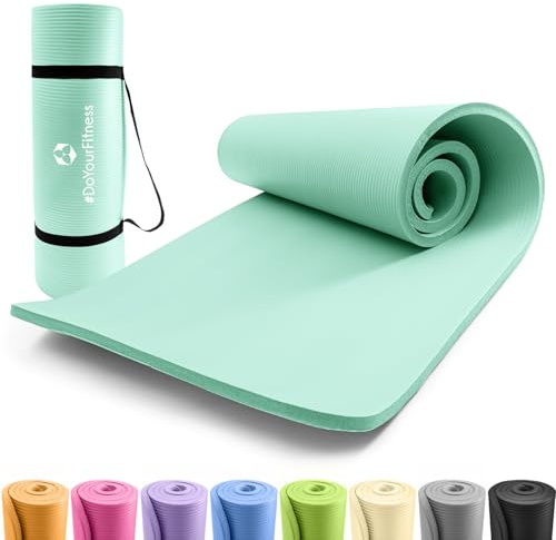 #DoYourFitness Tappetino yoga antiscivolo | Per principianti e utenti avanzati | Spessore 2,0 cm | 183cm x 61cm [turchese]