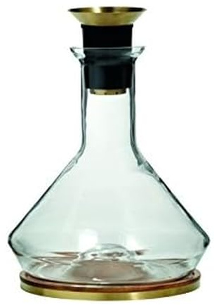 RBT Decanter with Wood Coaster and Micro-Perforated Aerator,Clear
