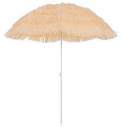 Outsunny Sonnenschirm Strand Ø160cm windfest stabil Strandschirm höhenverstellbar und neigbar UV-Schutz sturmfest Balkon-Schirm faltbarer Gartenschirm für Reisen, Strand, Balkon Beige