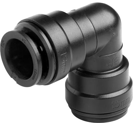 John Guest 12mm Equal Elbow Push-Fit Pipe Connector – Quick Connect Fitting for Water & Air Systems (Pack of 1)