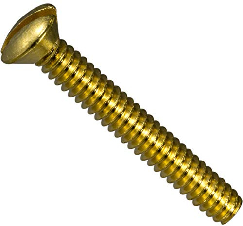 Hard-to-Find Fastener 014973130084 Slotted Oval Machine Screws, 6-32 x 1, Piece-30, brass
