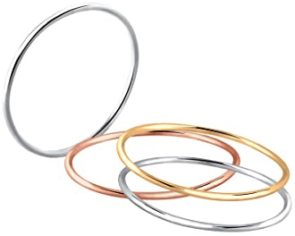 Elli Ring Damen Set Stapelringe Tri-Color in 925 Sterling Silber