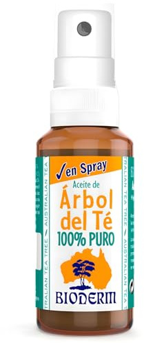 Spray Árbol de Té Puro 100% | Árbol de Té para Piojos, Picaduras Insectos, Hongos Uñas, Acné | Aceite de Melaleuca alternifolia Auténtico Australiano | Tea Tree Oil 30 ml Bioderm Tongil