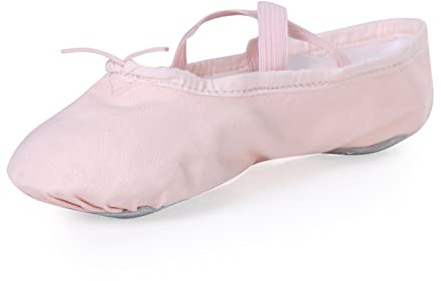 Stelle Ballet Shoes for Girls Women Canvas Ballet Slippers Dance Ballerina Shoes Baby Flats for Toddler/Little Kid/Big Kid/Women(9MT, Ballet Pink)