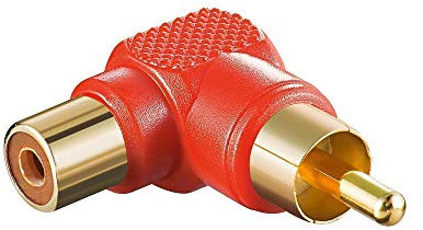 Goobay 11686 Adattatore RCA da 90°; rosso - Presa RCA > Spina RCA