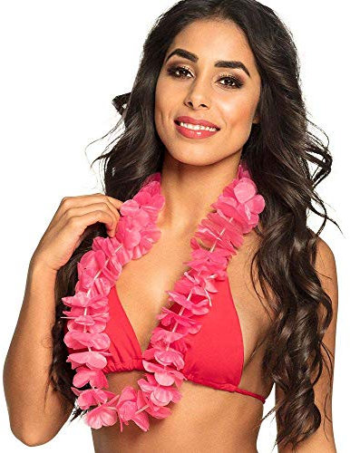 Boland - Hawaiikette Ohana, 1 Stück, Länge 105 cm, Halskette, Sommer, Strand, Blüten, Blumen, Meer, Urlaub, Accessoire, Verkleidung, Kostüm, Karneval, Mottoparty