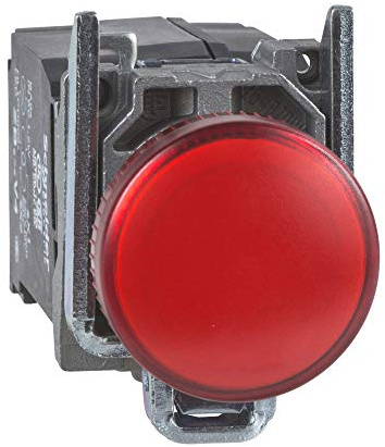 Schneider Electric red complete pilot light Ø22 plain lens with BA9s bulb 230...240V