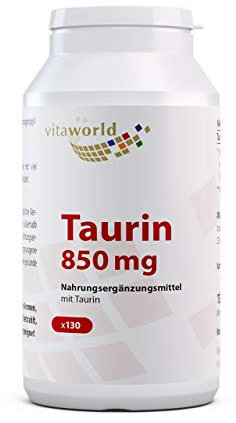 Vita World Pack de 3 Taurine 850mg 3 x 130 Capsules Made in Germany